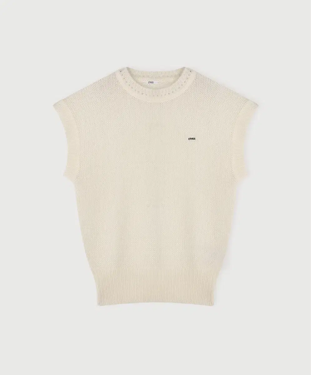 에토스 U-NECK LOOSE SLEEVELESS KNIT(아이보리)